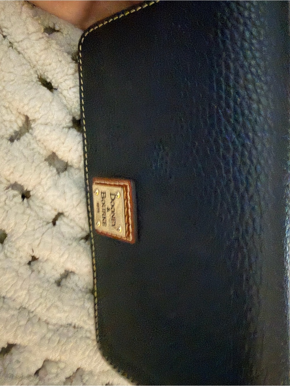 Dooney & Bourke Navy Leather Wrist Strap Phone Wallet - Picture 4 of 5